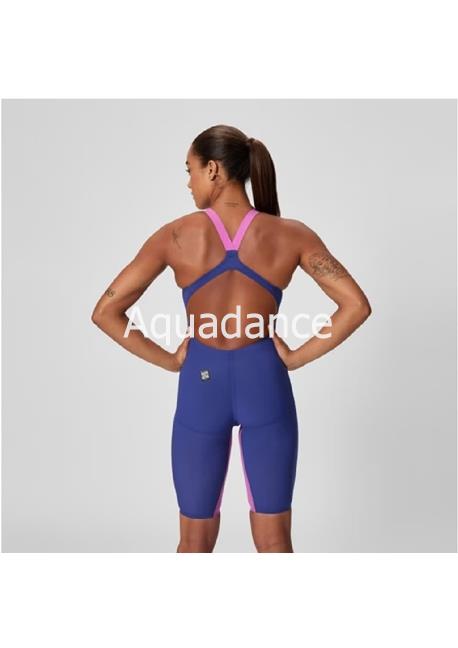 Women's Fastskin LZR Pure Valor 2.0 Openback Kneeskin Navy/Purple - Imagen 2